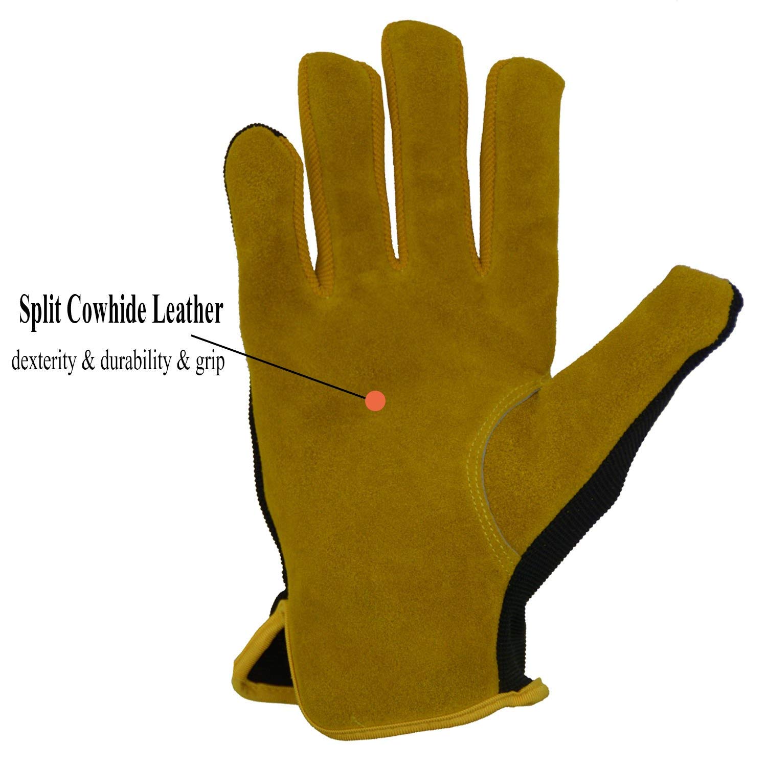 Premium Leather Gardening & Utility Work Gloves for Men & Women - Durable, Comfortable, Large Size - Ideal for Landscaping, Farming, and Outdoor Chores