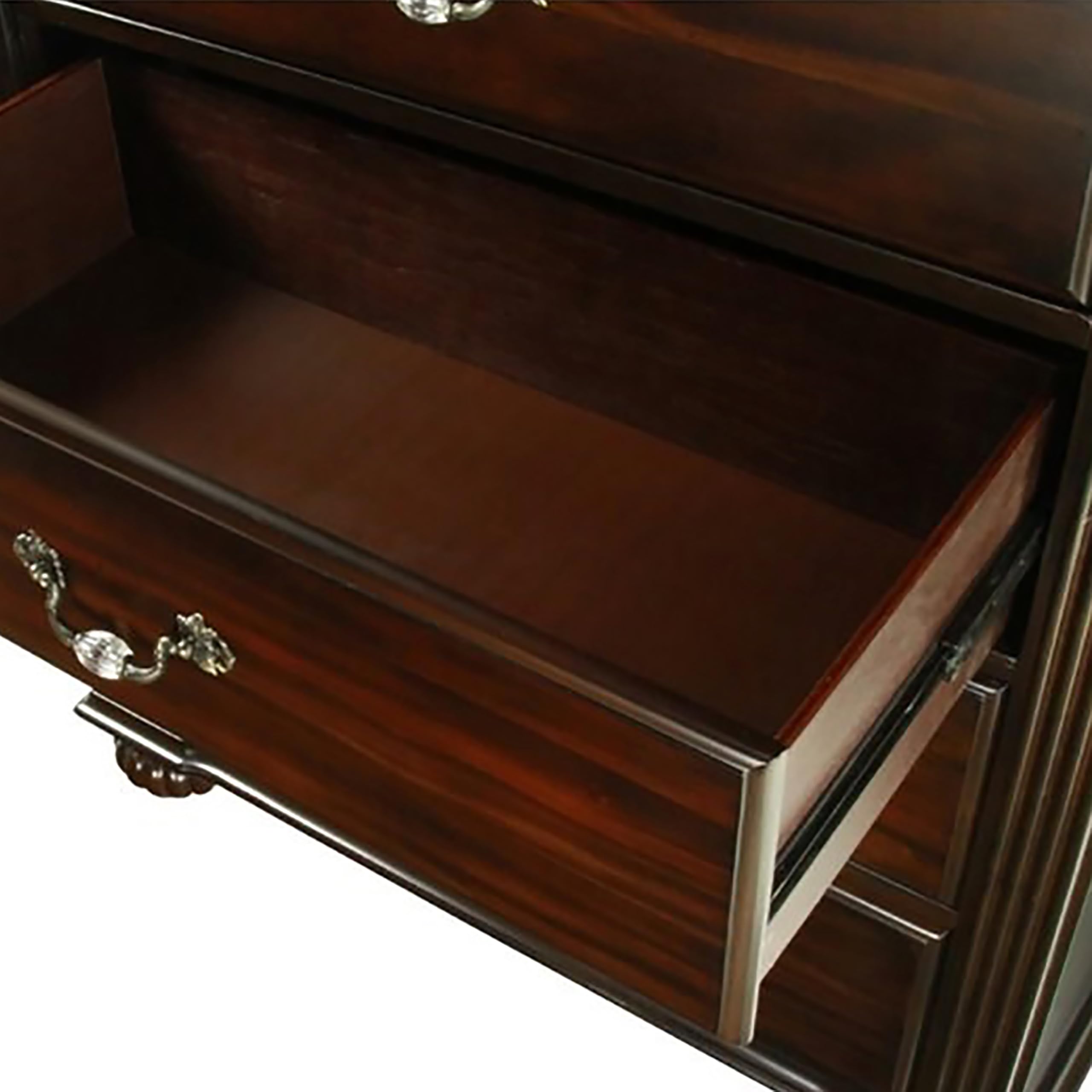 HOMES: Inside + Out ioHOMES Chaidari 3-Drawer Nightstand, Dark Walnut - Stylish Bedroom Furniture for Small Spaces, Modern Nightstand with Storage for Bedside Organization