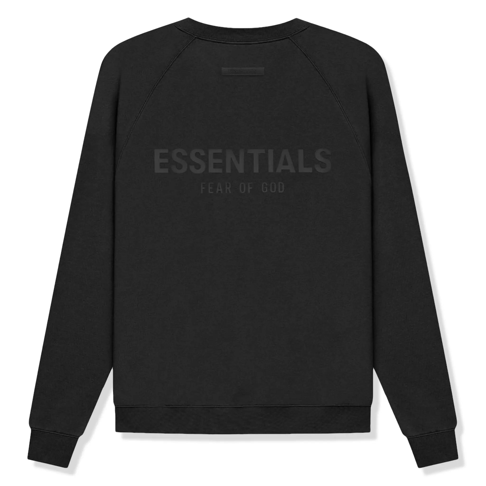 Fear of God Essentials Black Crewneck Sweatshirt (SS21 Collection) - Casual Streetwear for Men, Perfect for Everyday Wear & Layering