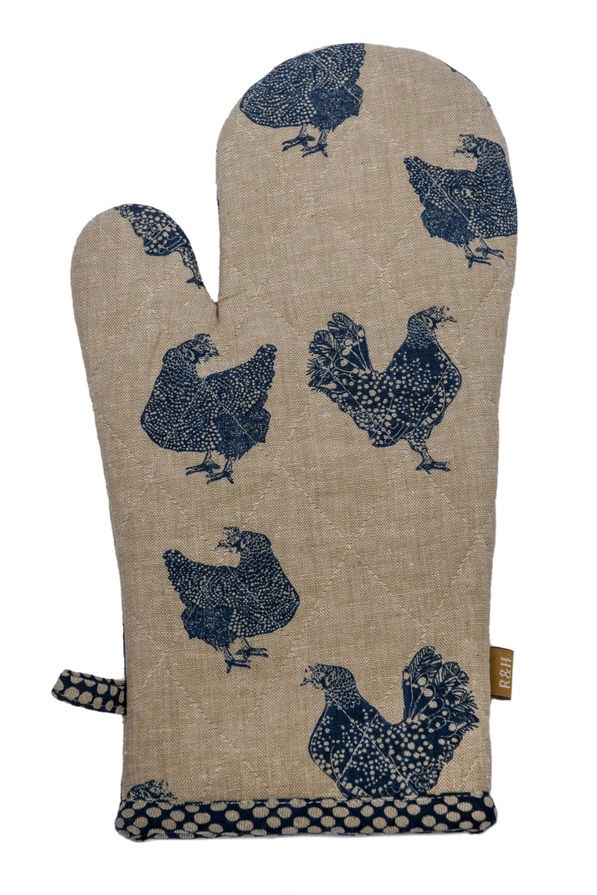 Henrietta Blueberry Oven Mitt - Heat Resistant Kitchen Gloves for Baking, Cooking & Grilling - Perfect for Holiday Baking, BBQ & Home Kitchen Use