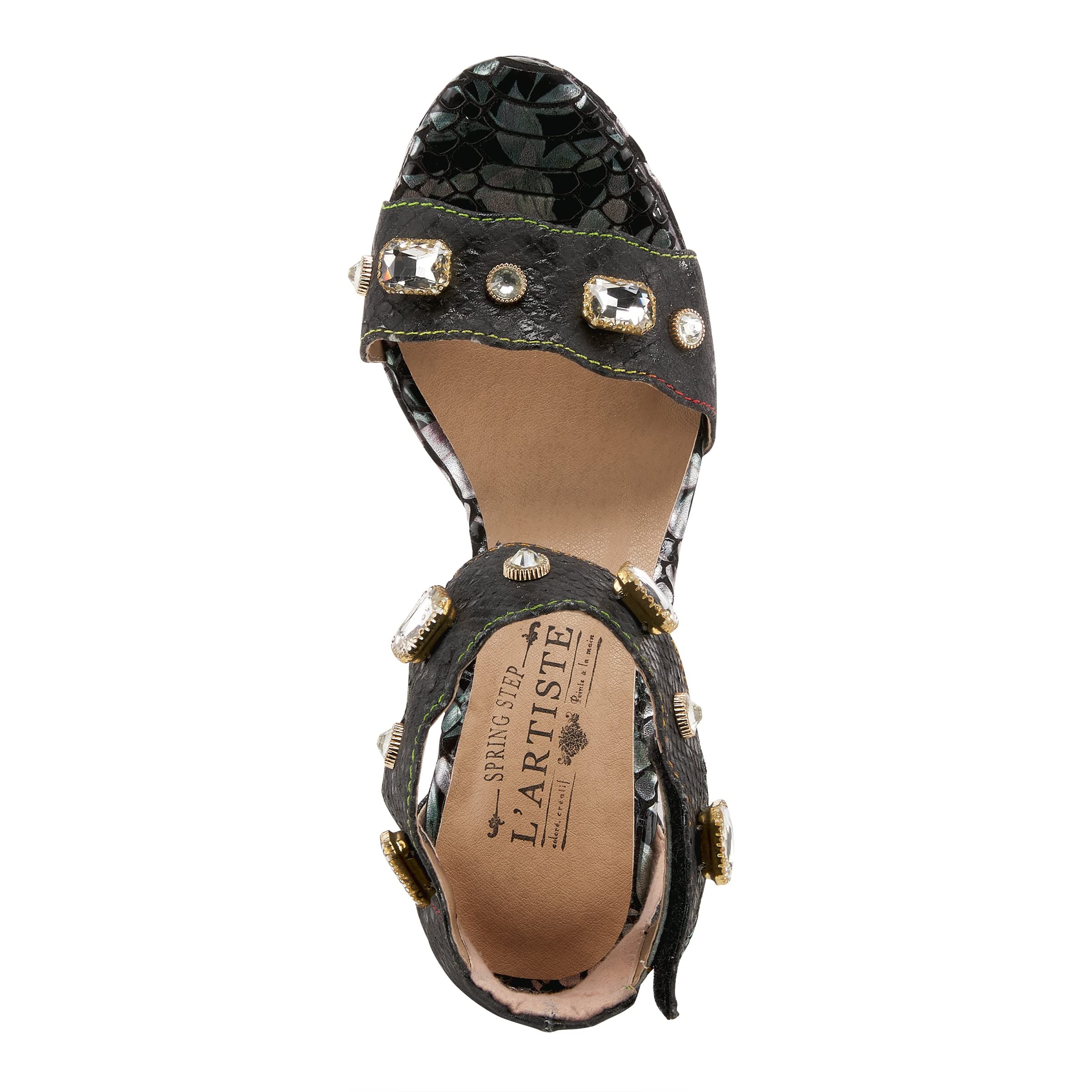 L'Artiste by Spring Step Women's Jewel Sandals - Comfortable Boho Chic Leather Sandals for Summer, Beach & Casual Outings