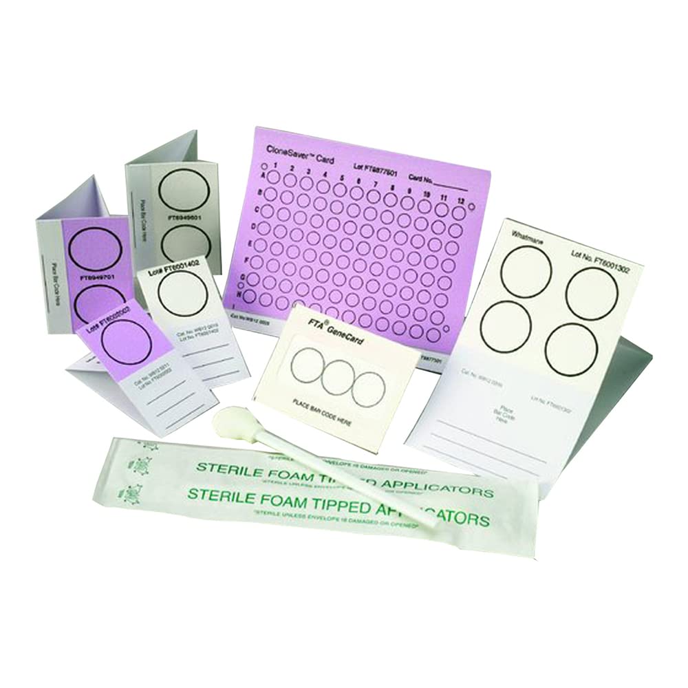 Whatman WB120065 FTA PlantSaver Card - 4 Sample Areas Per Card (Pack of 100) | DNA Collection & Preservation for Plant Research, Field Studies & Laboratory Analysis