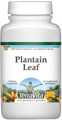 Organic Plantain Leaf Powder 4 oz - Natural Herbal Supplement for Digestion & Skin Health - ZIN: 511393 - Perfect for Smoothies, Teas & DIY Skincare Recipes