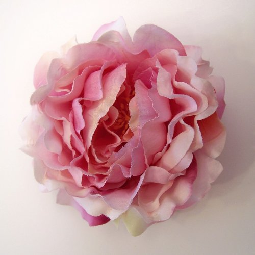 English Rose Artificial Flower Hair Clip - Pink Floral Hairpin Brooch for Women, Girls, Bridal, Wedding, Party Accessories