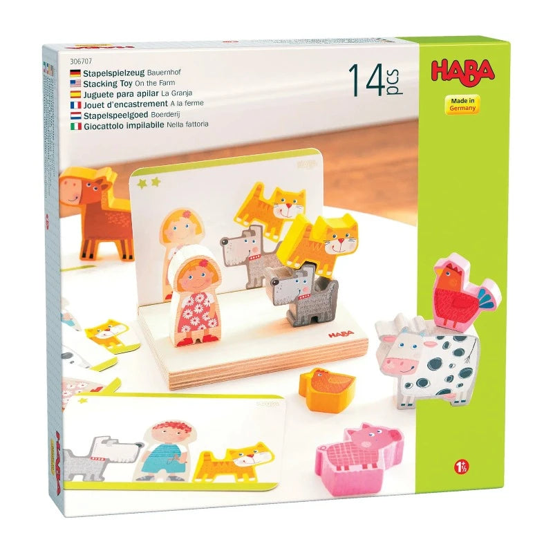 On The Farm Stacking Game - Fun & Educational Wooden Toy for Kids - Perfect for Preschool Learning & Family Game Night