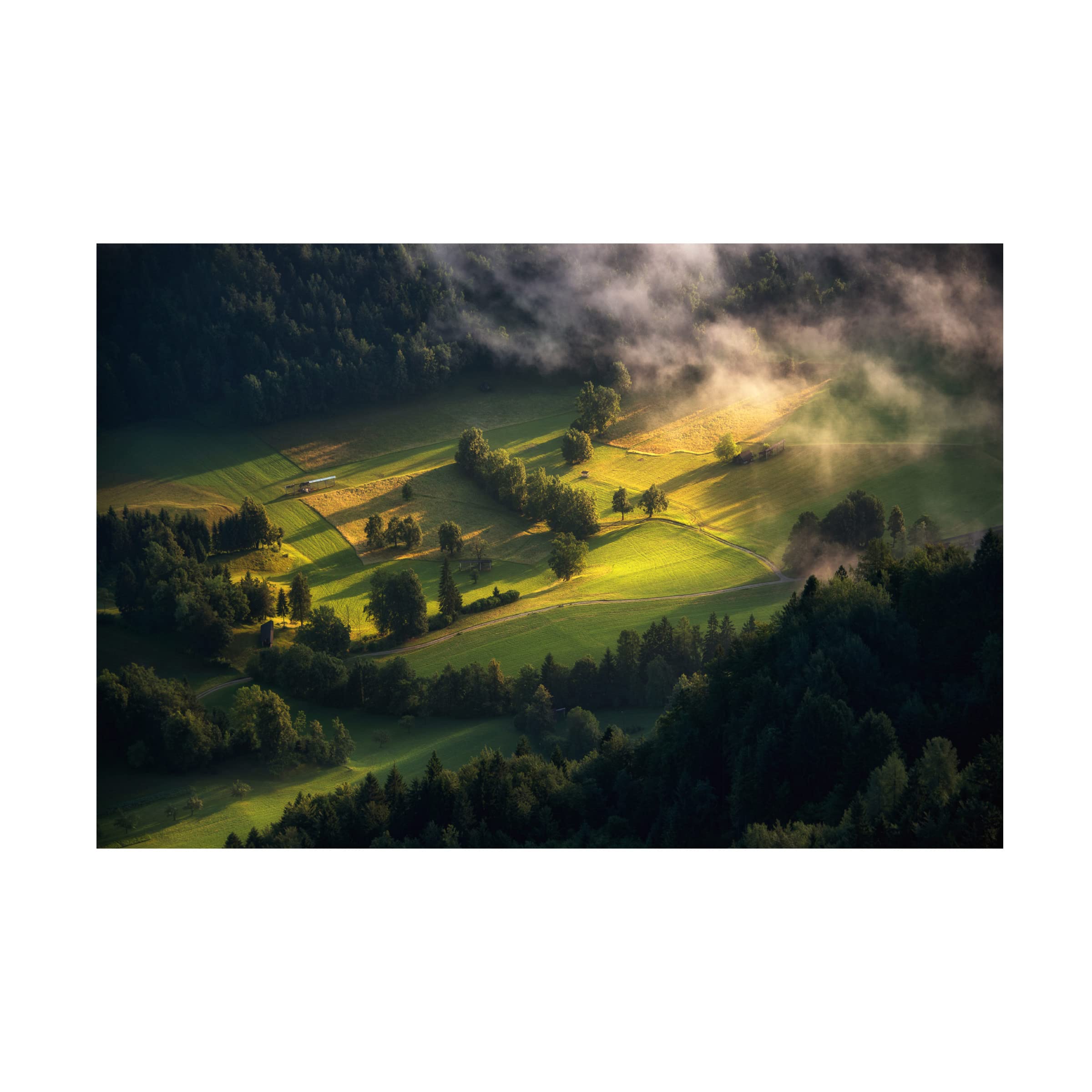 Trademark Fine Art 'Light And Shadow' Canvas Wall Art by Ales Krivec - Modern Abstract Landscape Painting for Living Room, Bedroom & Office Decor