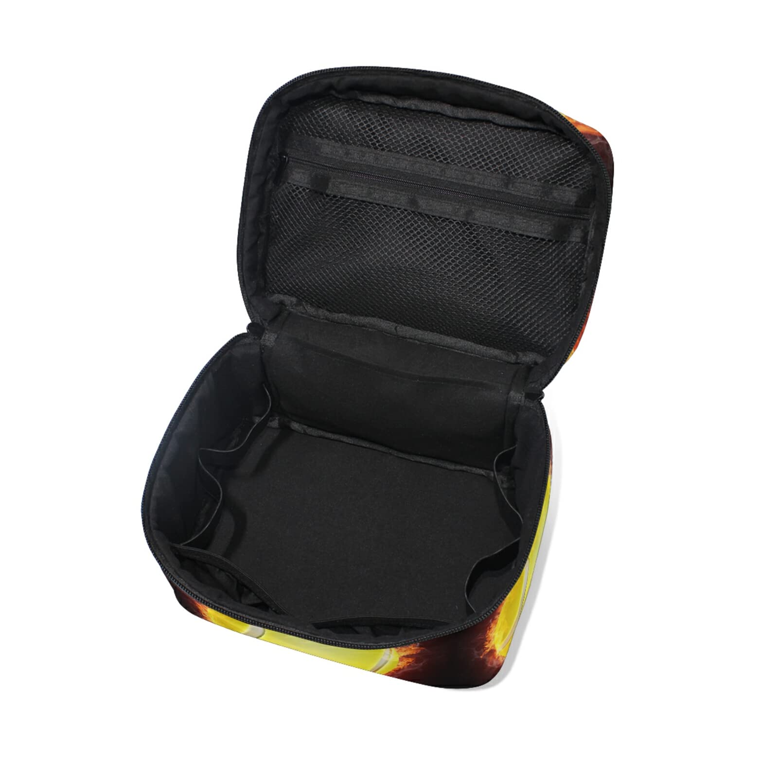 Cute Fire Tennis Ball Makeup Bag for Women - Waterproof Cosmetic Organizer & Travel Toiletry Case - Perfect for Gym, Travel, and Daily Essentials Storage