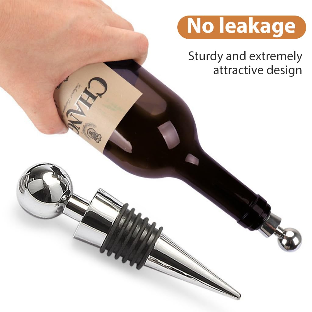 HASTHIP® 3-Piece Wine Stoppers Set - Premium Bottle Sealer for Red Wine, Champagne & Beer - Preserve Freshness & Prevent Spills - Perfect for Home Bars, Parties & Wine Collections