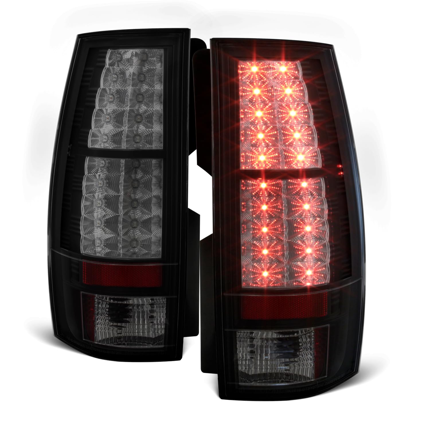 AKKON Black Smoke LED Tail Lights Brake Lamps Replacement for 2007-2014 Chevy Suburban GMC Yukon Tahoe XL Denali - Upgrade Your Truck's Style & Safety for Night Driving & Off-Road Adventures