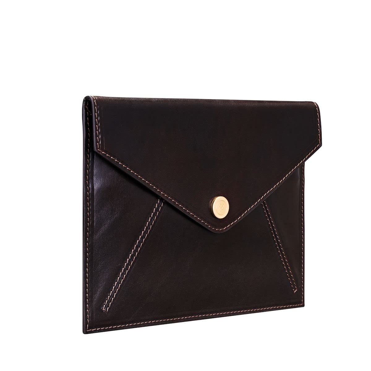 Maxwell Scott Women's Luxury Leather Travel Clutch Wallet - RFID Blocking, Multiple Credit Card Slots & Document Organizer - Ortona Dark Brown - Perfect for Business Trips, Office & Everyday Use