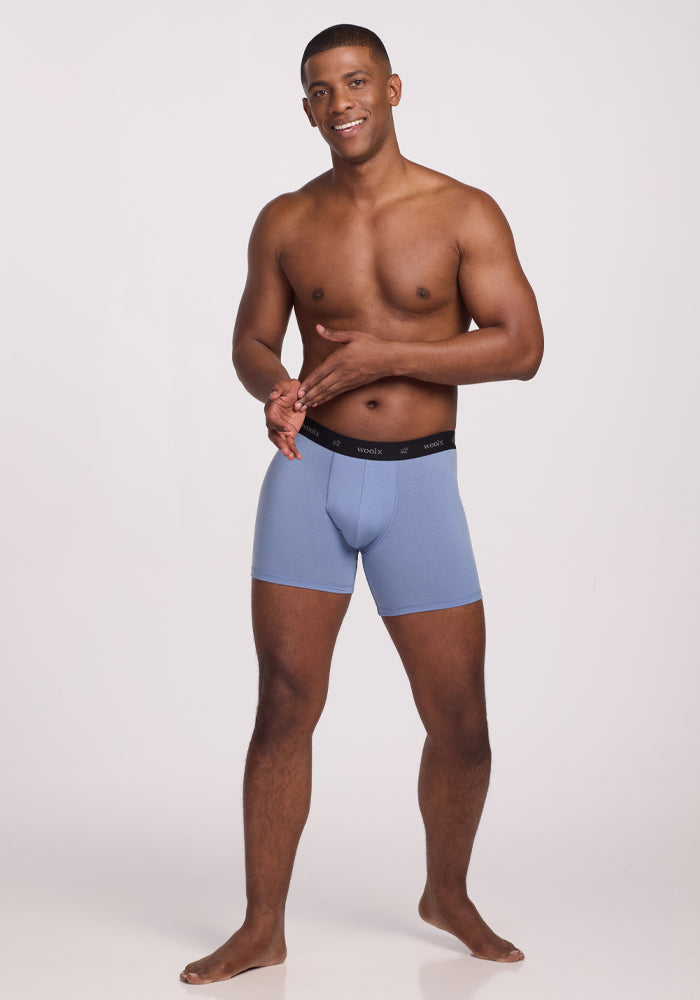 Jazzy No Fly Boxer Briefs for Men - Breathable Cotton Underwear with Stonewash Finish | Perfect for Everyday Wear, Gym & Travel