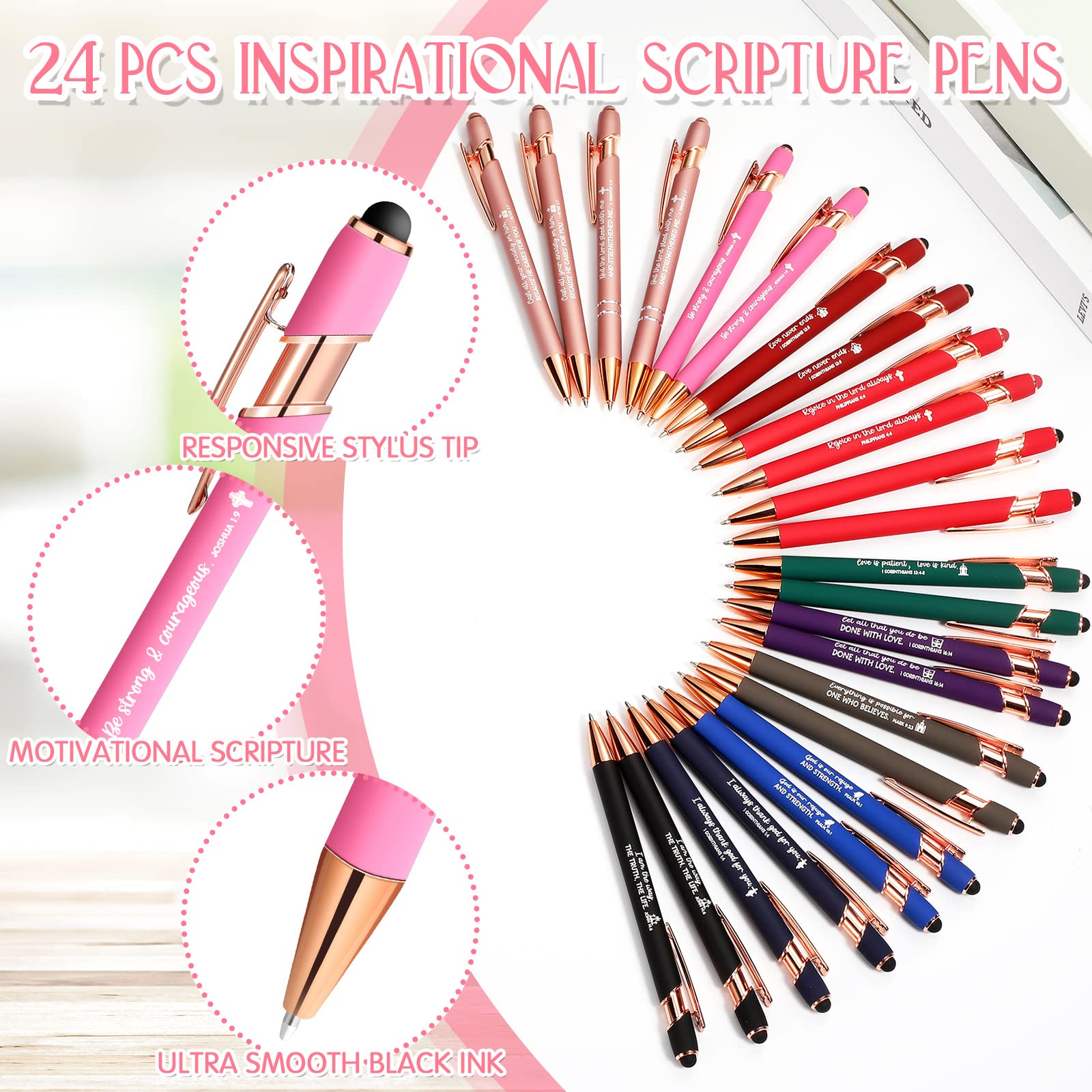 72 Pcs Christian Gift Set - Bible Notebooks, Pens & Bracelets for Women & Men | Office & School Supplies