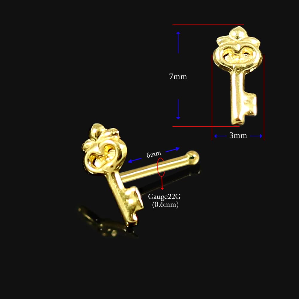 9K Solid Yellow Gold Nose Ring - Dainty 22 Gauge Nose Bone Stud - Hypoallergenic Thin Nose Hoop for Sensitive Skin - Perfect for Everyday Wear, Special Occasions & Gifts