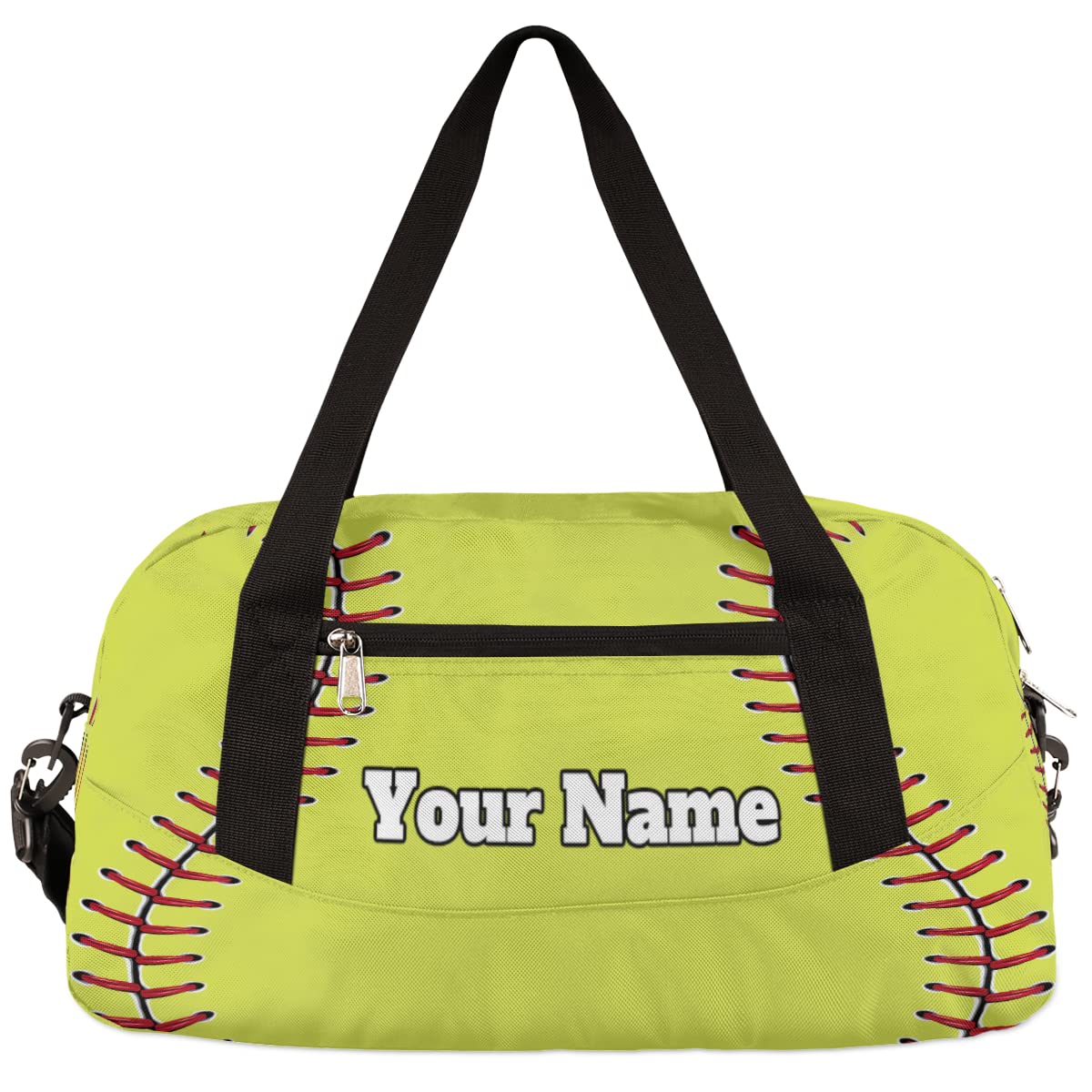 Personalized Name Baseball & Softball Duffle Bag - Custom Text Gym Bag for Kids & Teens - Waterproof Sports Overnight Weekender for Travel, Practice, School & Camp (Boys & Girls)