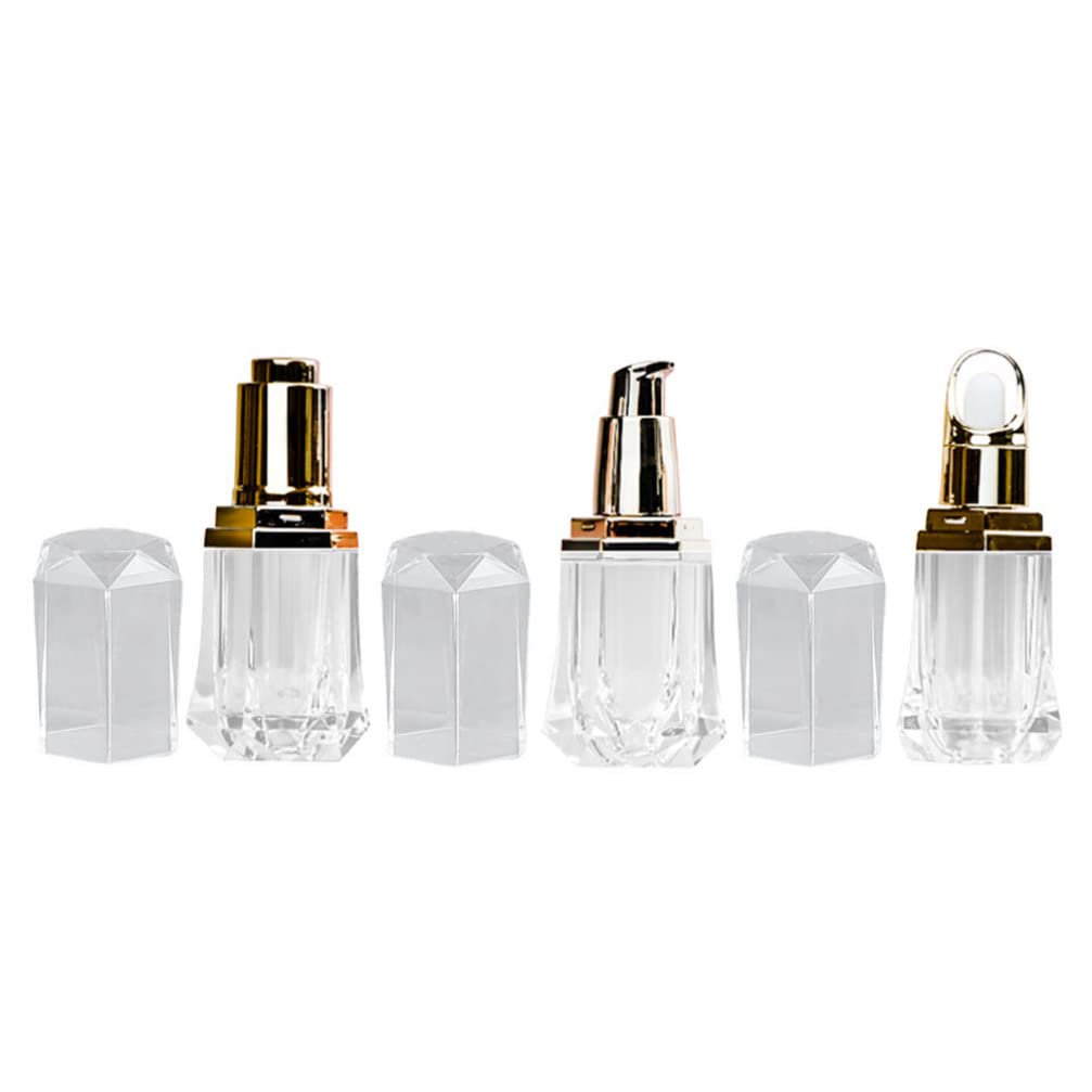 Minkissy 3-Piece Clear Airless Cosmetic Pump Bottles - 10ml Travel-Size Refillable Containers for Shampoo, Lotion, Foundation & Essential Oils | Leak-Proof Makeup Dispenser for Home, Travel & Salon Use