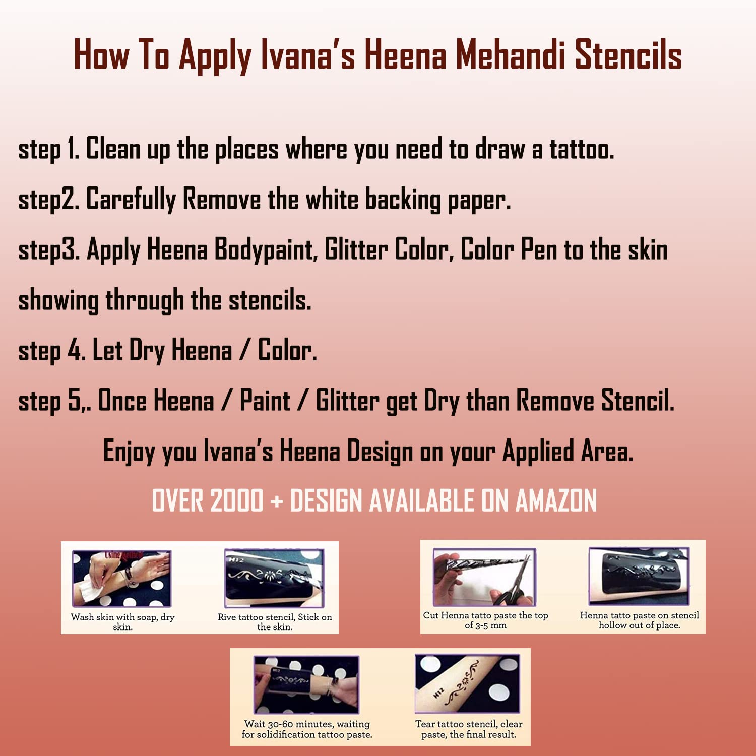 Set of 8 Henna Tattoo Stencils for Women, Girls & Kids | Mehandi Hand Design Templates | Reusable Temporary Tattoo Kit (MT-09) | Perfect for Parties, Weddings & Festive Celebrations