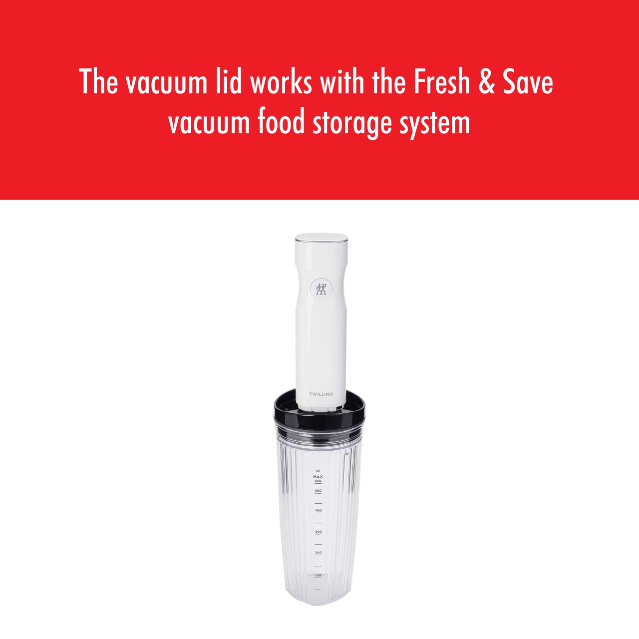 ZWILLING Enfinigy Personal Blender Jar with Drinking Lid & Vacuum Seal - Black | Portable Smoothie Maker for Home, Office & Gym | BPA-Free Blender Cup for Shakes, Juices & Protein Drinks