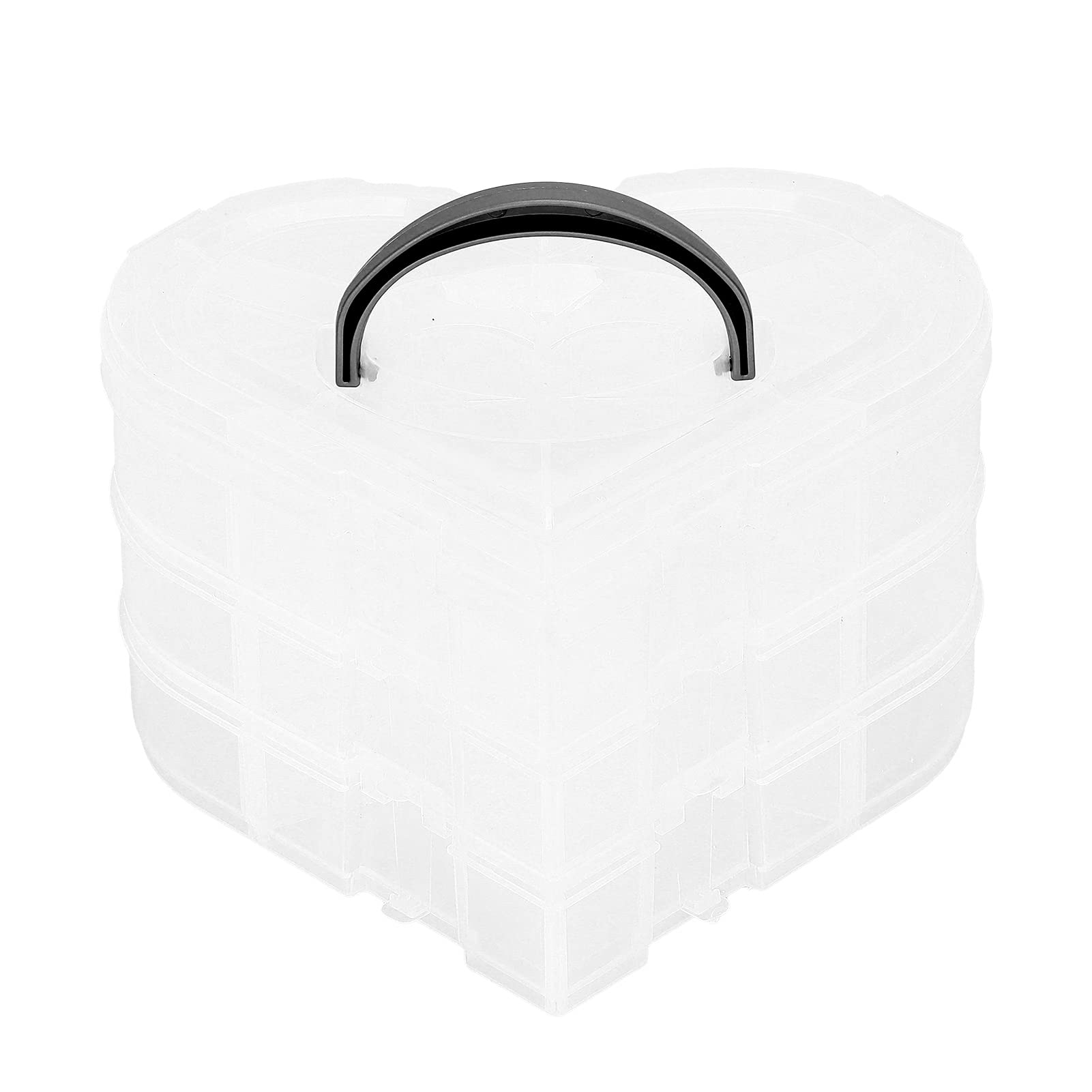 Heart-Shaped Jewelry Organizer Box with Handle - Plastic Earring & Bead Storage Case for Women | Perfect for Travel, Home Decor & Gift Giving