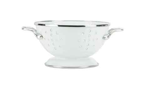 1 Quart Small White Kitchen Colander - Perfect for Washing Fruits, Vegetables, and Pasta - Ideal for Petite Kitchens & Small Portions