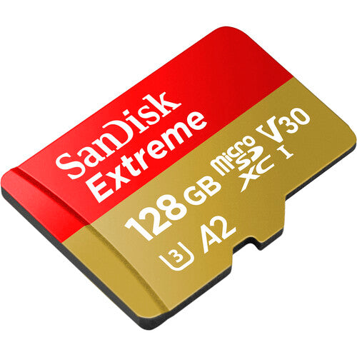 SanDisk 128GB Extreme UHS-I microSDXC Memory Card with Adapter - High Speed for 4K Video, Action Cameras, Drones & Smartphones - A1 Rated for Apps