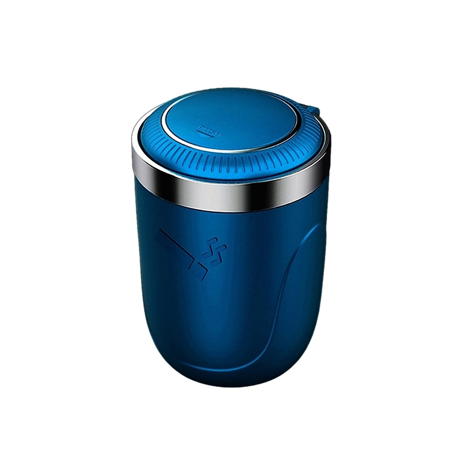 Smokeless Fireproof Car Ashtray with Blue LED Light - Detachable Mini Cigar Ashtray for Cup Holder | Plastic Ashtray for Car, Home & Office Use (Black) | Perfect for Smokers Traveling, Working or Relaxing
