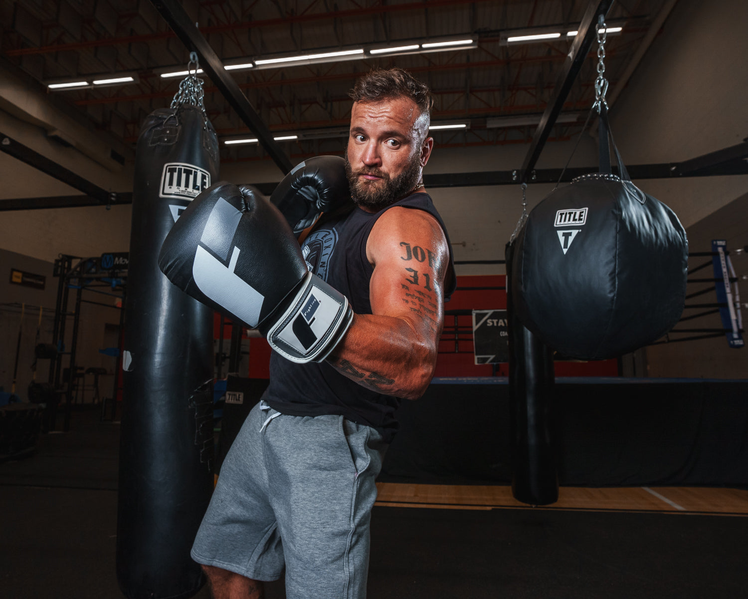 Premium Boxing Gloves with Bold Logo - Training, Sparring & Heavy Bag Workouts for Men & Women