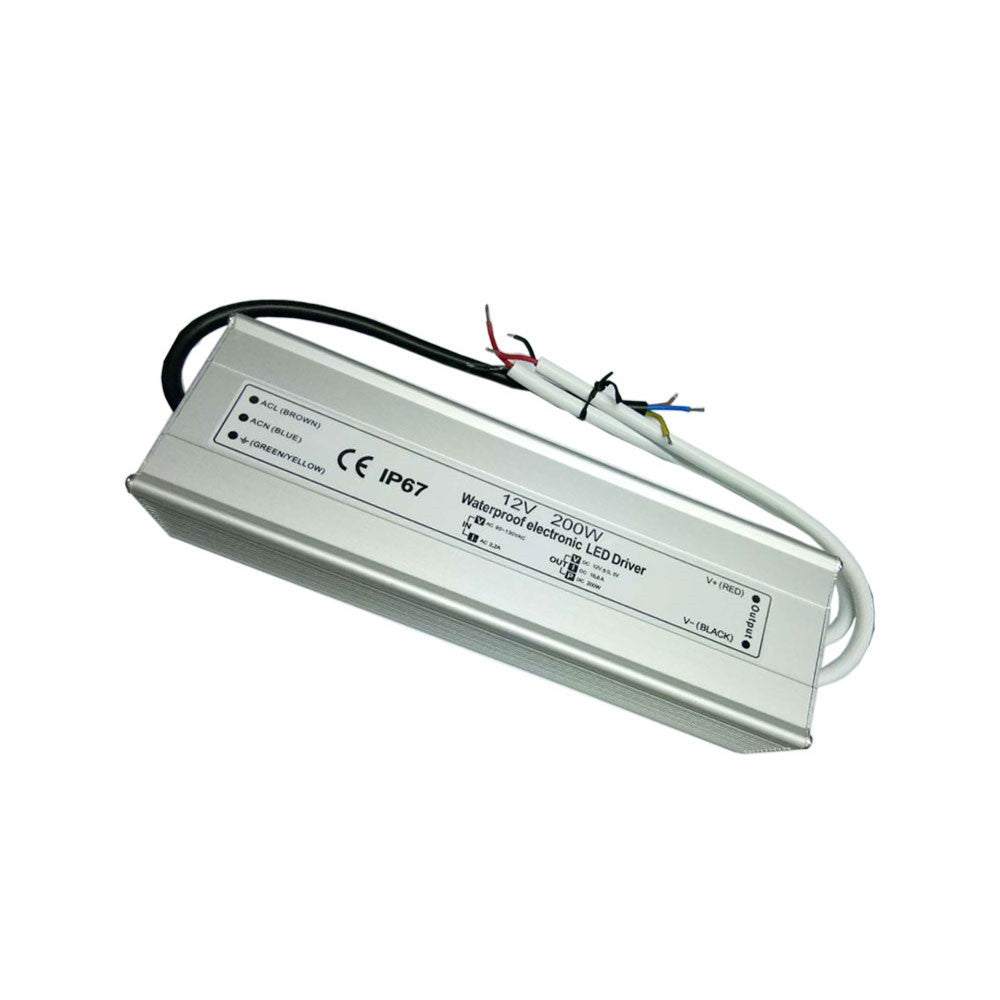 Waterproof IP67 LED Power Supply 12V/24V DC - Outdoor Metal Housing Transformer for AC110V/220V - Perfect for Landscape Lighting, Garden Lights, and Outdoor Signage