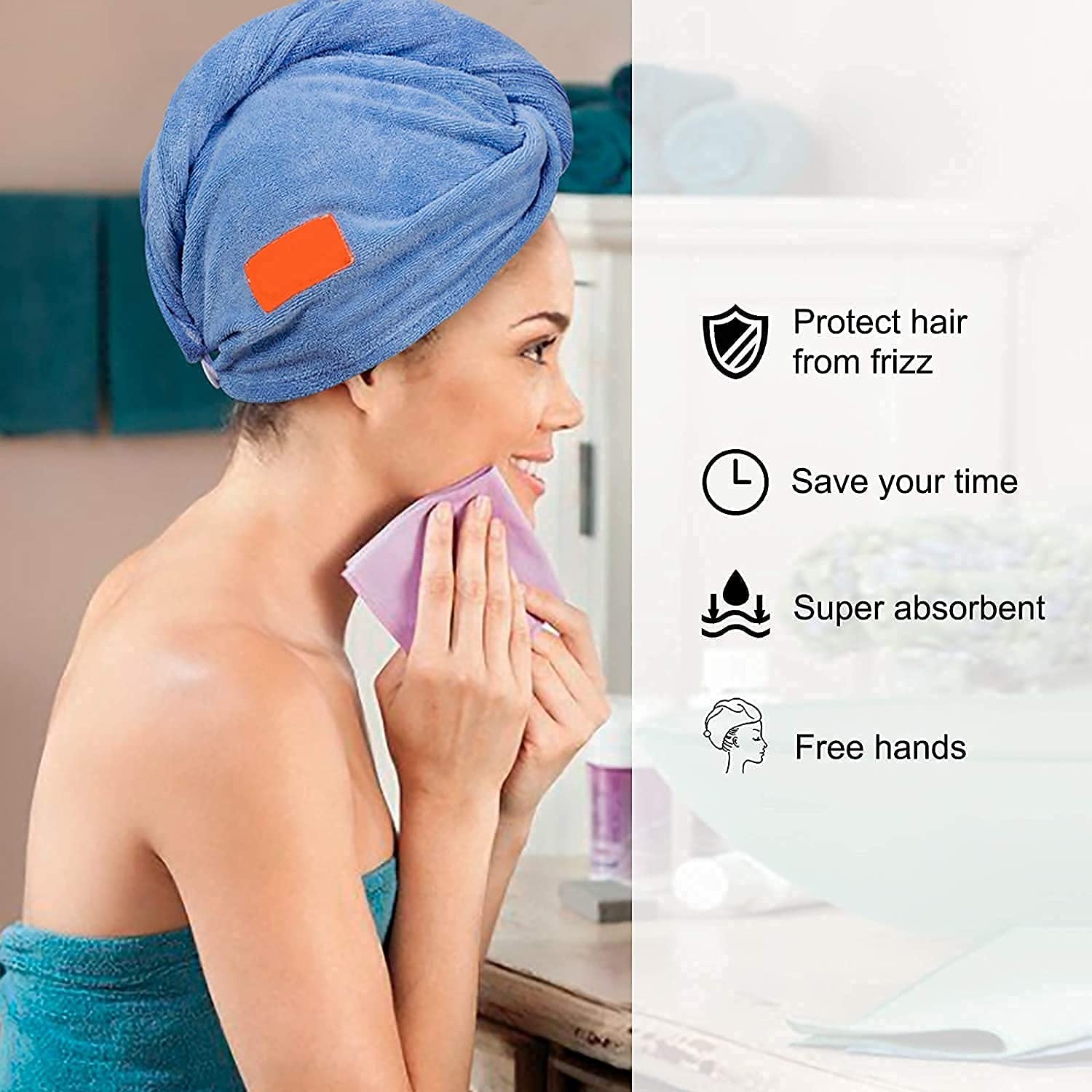 Aishu Quick-Dry Hair Wrap - 400 GSM Super Absorbent Microfiber Hair Towel for Fast Drying, Salon & Home Use (Multicolor, Pack of 1) - Perfect for Post-Shower, Styling & Protecting Hair While Sleeping