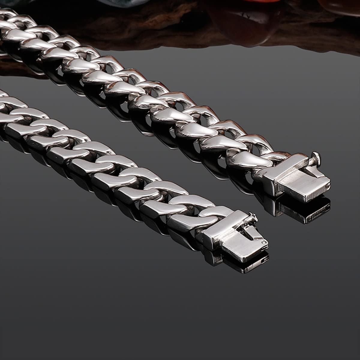 24-Inch Stainless Steel Cuban Chain Necklace for Men & Women - 14mm & 16mm Width Options | Durable Everyday Jewelry for Casual & Formal Occasions