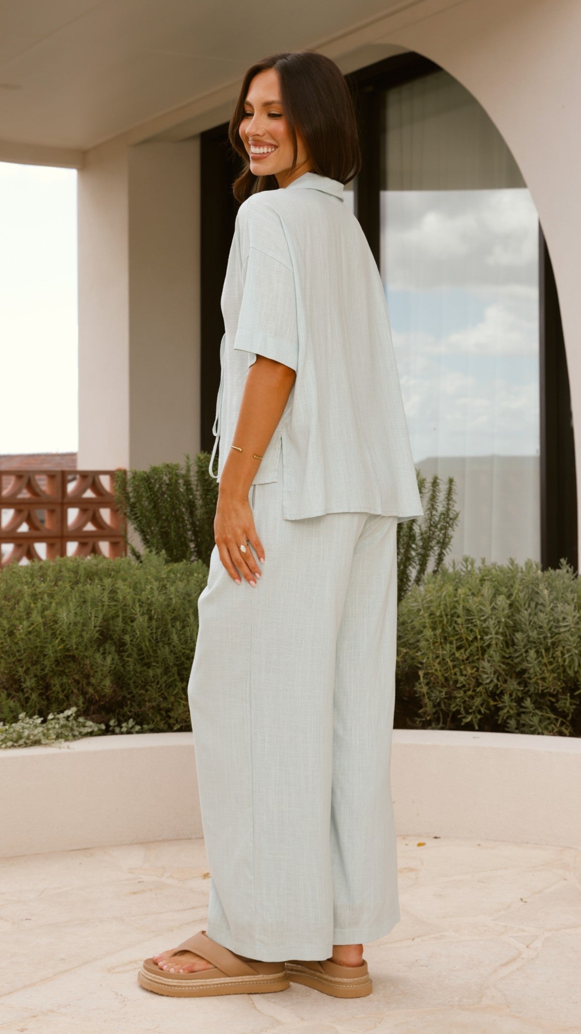 Lexi Linen Pants for Women - Soft & Breathable Blue Linen Trousers - Perfect for Summer, Beach, and Casual Wear