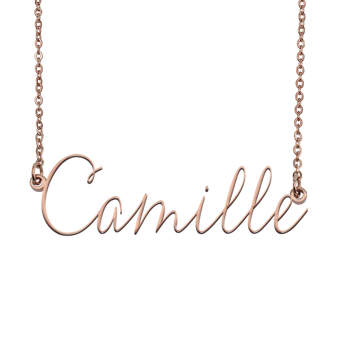 Personalized Rose Gold Name Necklace - Custom Name Plate Necklace for Women - Elegant Name Tag Jewelry Gift for Mom, Wife, Daughter - Perfect for Birthdays, Anniversaries & Special Occasions