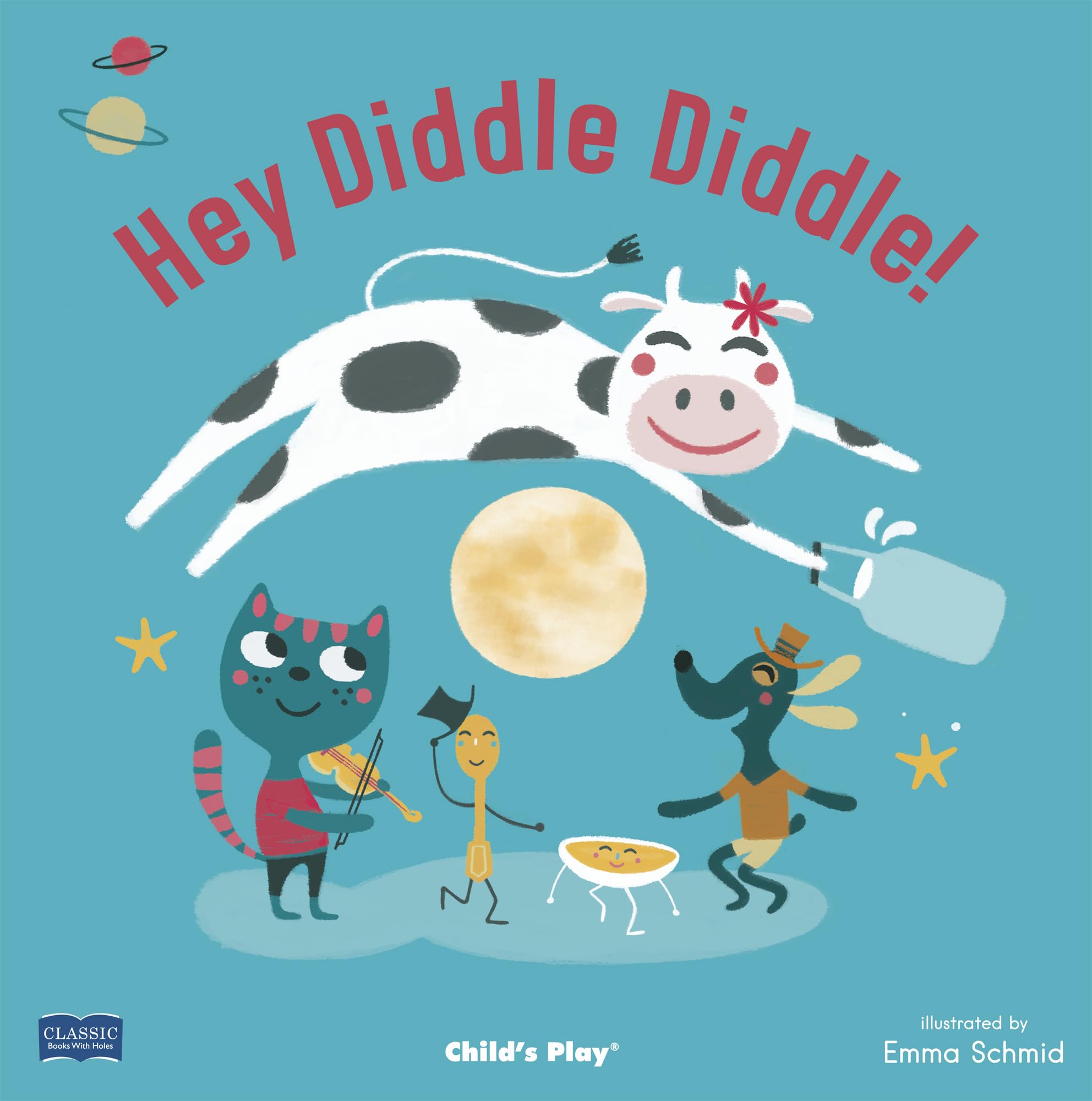 Hey Diddle Diddle Classic Nursery Rhyme Book - Soft Cover Children's Board Book with Die-Cut Holes | Perfect for Bedtime Stories, Early Reading & Toddler Learning Activities