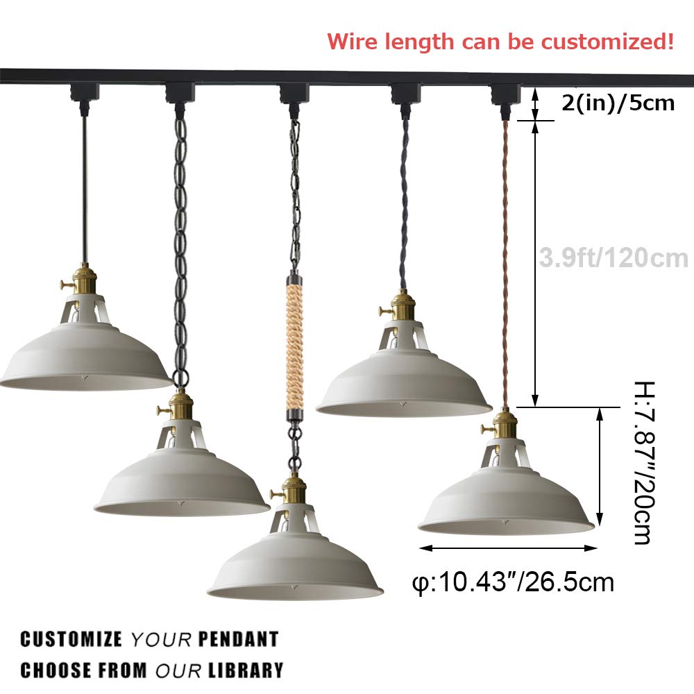 Dimmable H Track Pendant Lighting - 3-Light Iron Art Chandelier in Macaron White | Adjustable Kitchen Island & Cabinet Lighting | Customizable Track Light Fixture for Modern Home Decor