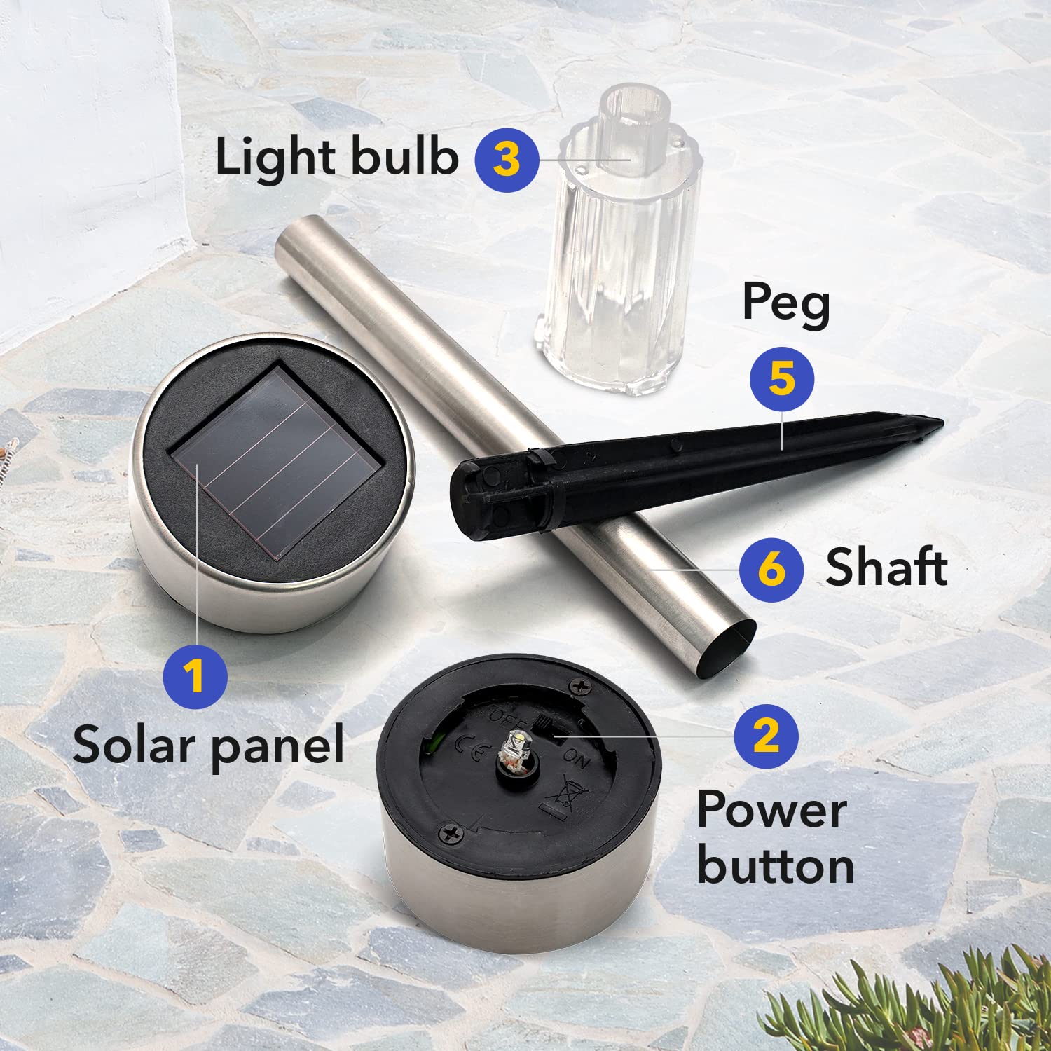 Solar Pathway Lights Outdoor - 6 Pack Bright LED Patio, Garden, Driveway, Landscape Lighting | IP44 Water Resistant Dusk to Dawn Yard Light | Cool White, Auto On/Off, Up to 8 Hours Battery Life | Perfect for Walkways, Backyards & Outdoor Decor