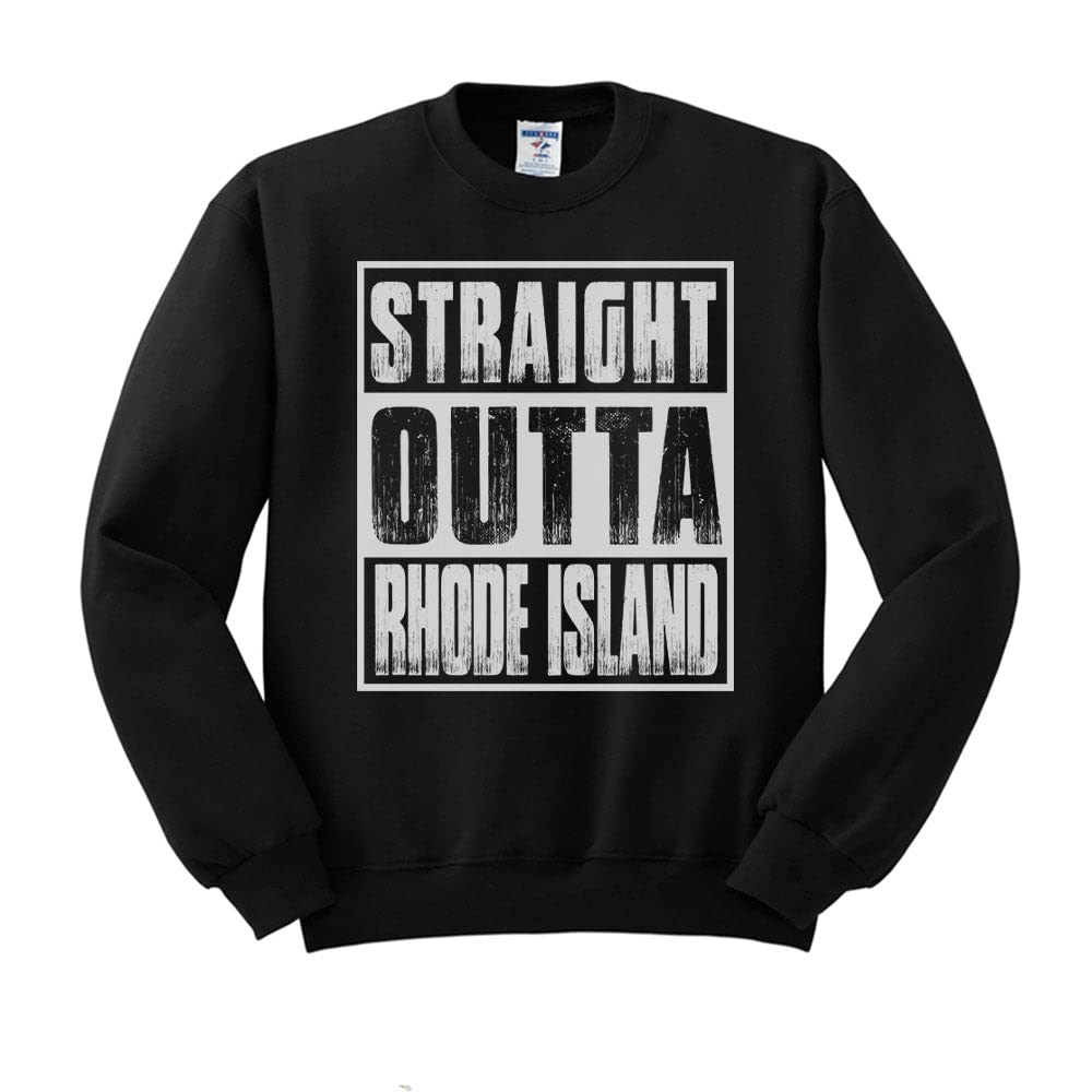 Unisex Straight Outta Rhode Island Sweatshirt | Comfortable Pullover Hoodie for Men & Women | Perfect for Casual Wear, Street Style & Gifts