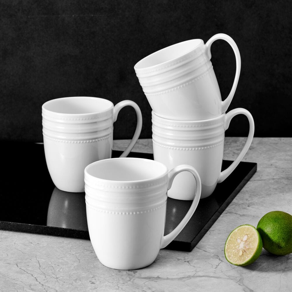 Kamryn Vegan Ceramic Coffee Mugs Set of 4 - Eco-Friendly Plant-Based Cups for Tea, Coffee & Hot Drinks - Perfect for Home, Office & Gifts