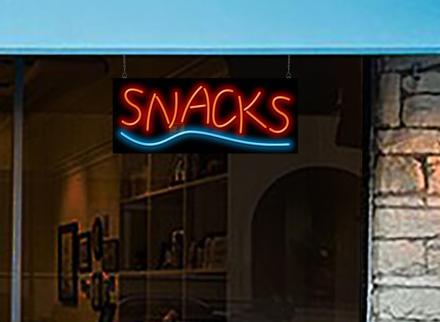Vibrant Neon Snack Sign - Retro LED Wall Decor for Bars, Cafes & Home - Perfect for Party, Diner & Bedroom Lighting