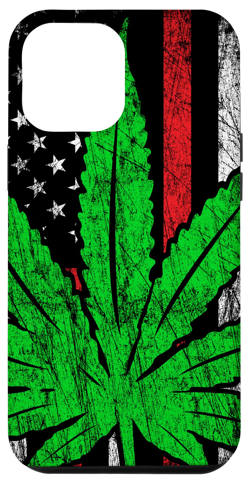 iPhone 12 Pro Max Case with American Flag & Cannabis Leaf Design - Durable Protective Cover for Stoners - Perfect for 420 Celebrations, Music Festivals & Daily Use