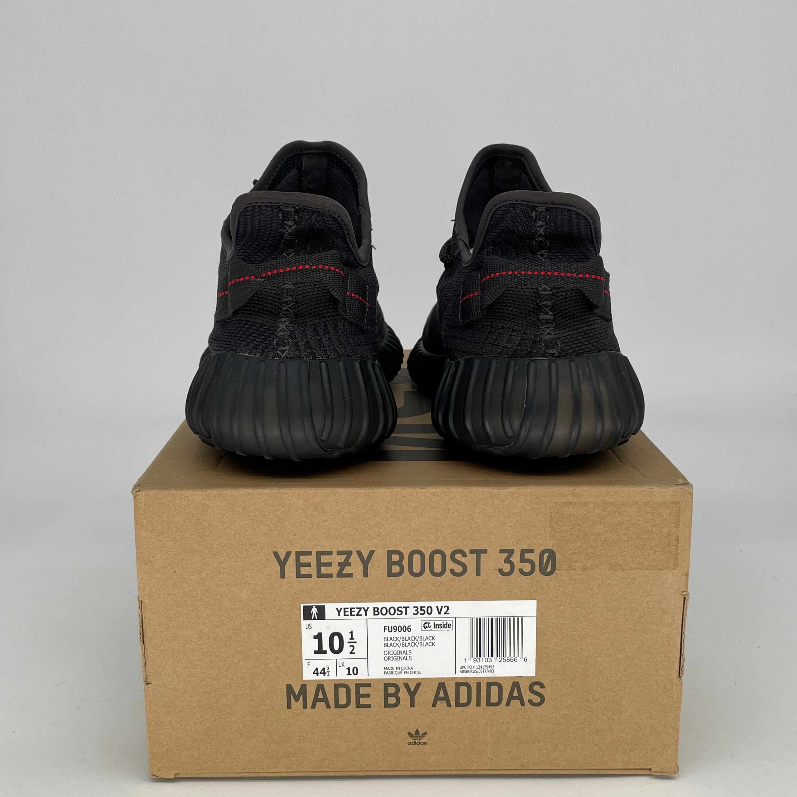 Adidas Yeezy Boost 350 V2 Black - Men's Size 10.5 / Women's Size 12 - Style Code FU9006 | Running Shoes for Men & Women | Perfect for Gym, Jogging & Casual Wear