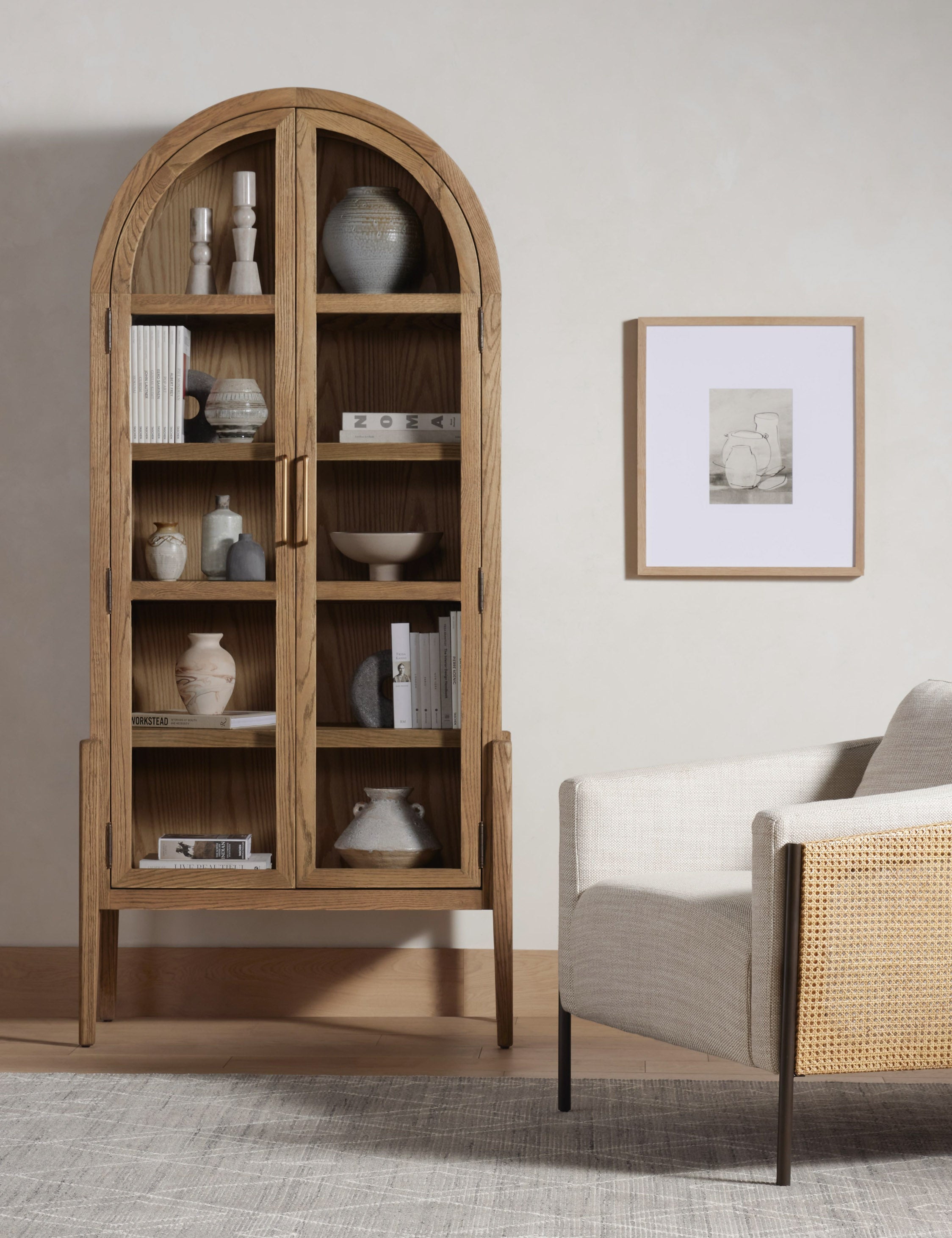 Apolline Glass Display Cabinet - Elegant Curio Cabinet for Collectibles & Home Decor - Perfect for Living Room, Dining Room, or Office Display