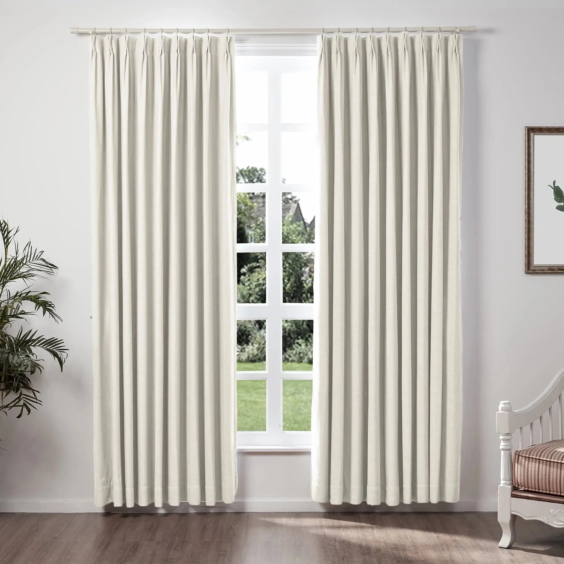 Motorized Blackout Pinch Pleat Curtains - Ready Made for Living Room & Bedroom - Noise Reduction & Light Blocking for Better Sleep