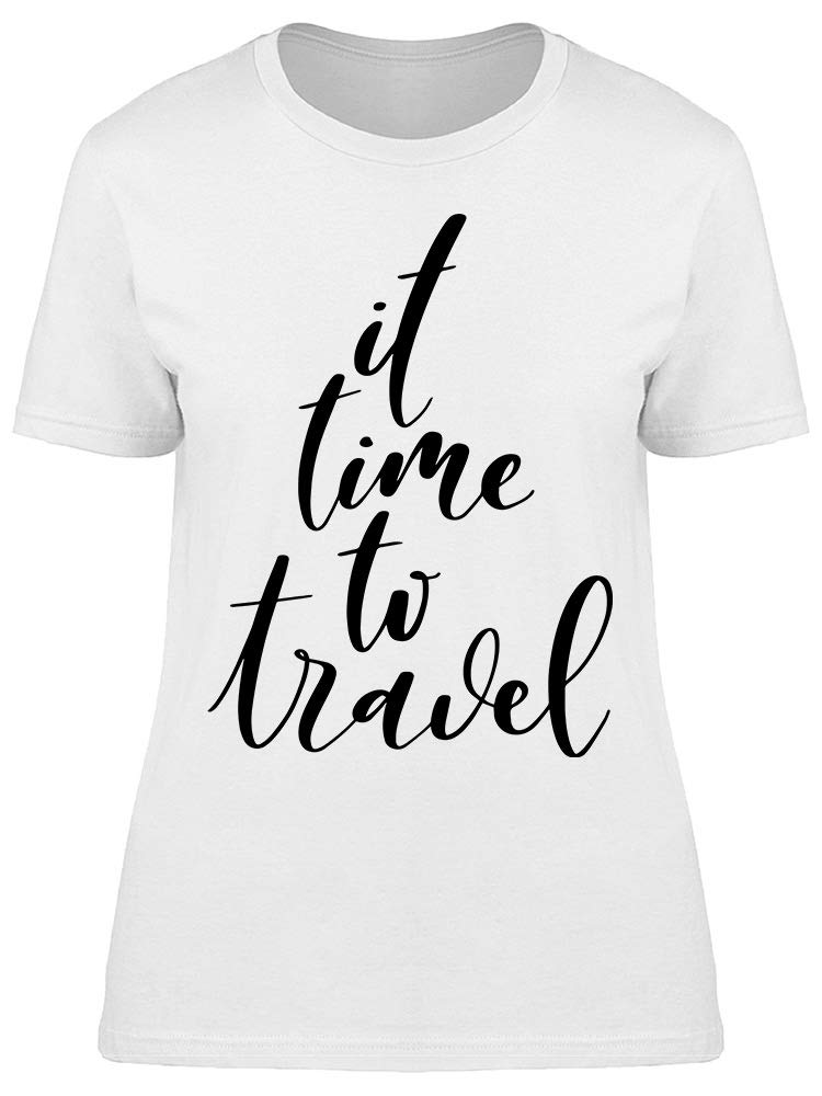 Smartprints 'Time to Travel' Adventure Graphic T-Shirt for Women - Perfect for Road Trips, Hiking & Outdoor Adventures