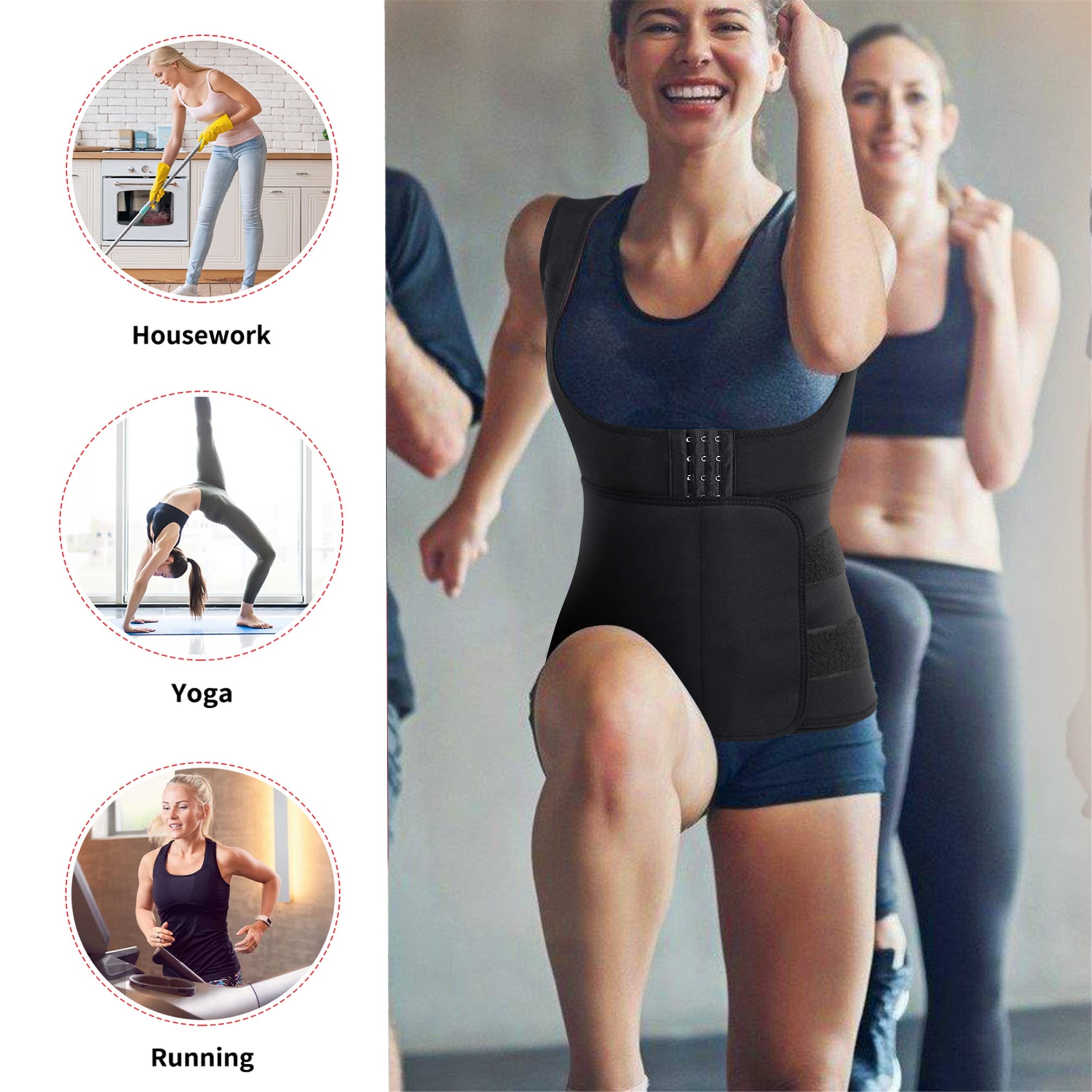 Eleady Premium Neoprene Waist Trainer Corset for Women - Sweat Vest Body Shaper for Weight Loss, Workout & Tummy Control - Perfect for Gym, Yoga & Postpartum Recovery