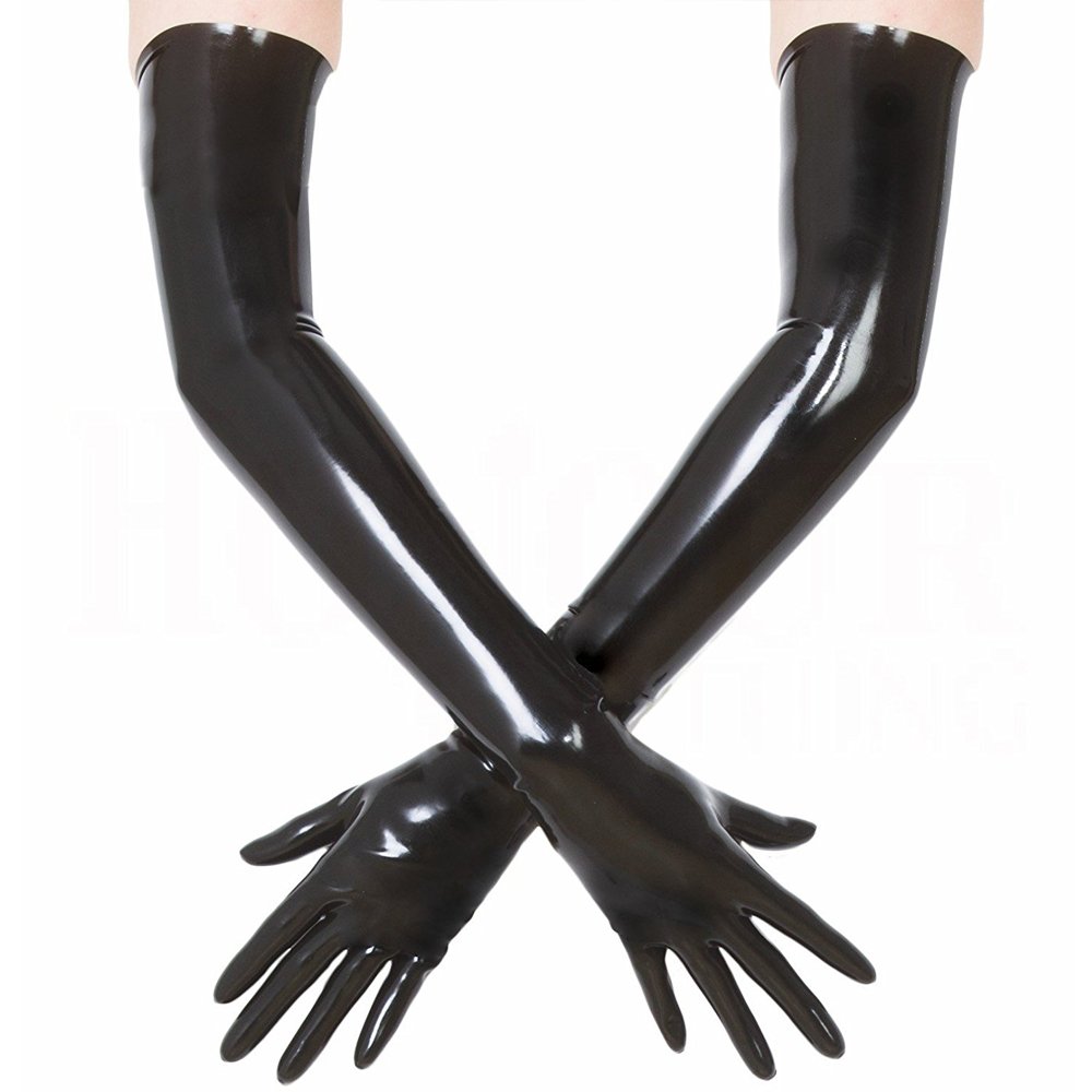 PARTYGEARS Long Latex Gloves - Elegant Rubber Party Dress Gloves for Evening Gowns & Opera Events | Perfect for Costume Parties, Formal Dances & Theatrical Performances
