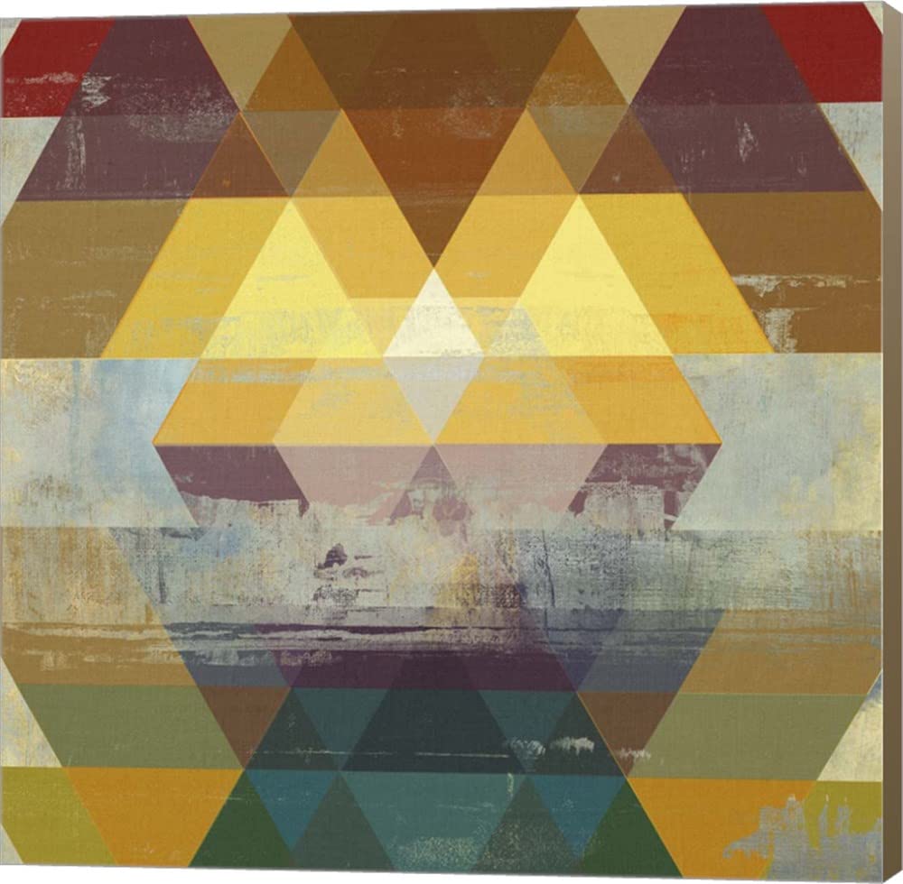 Geometric Canvas Wall Art - 18x18 Inches Modern Abstract Painting, Museum Wrapped with Light Brown Sides - Perfect for Living Room, Bedroom & Office Decor