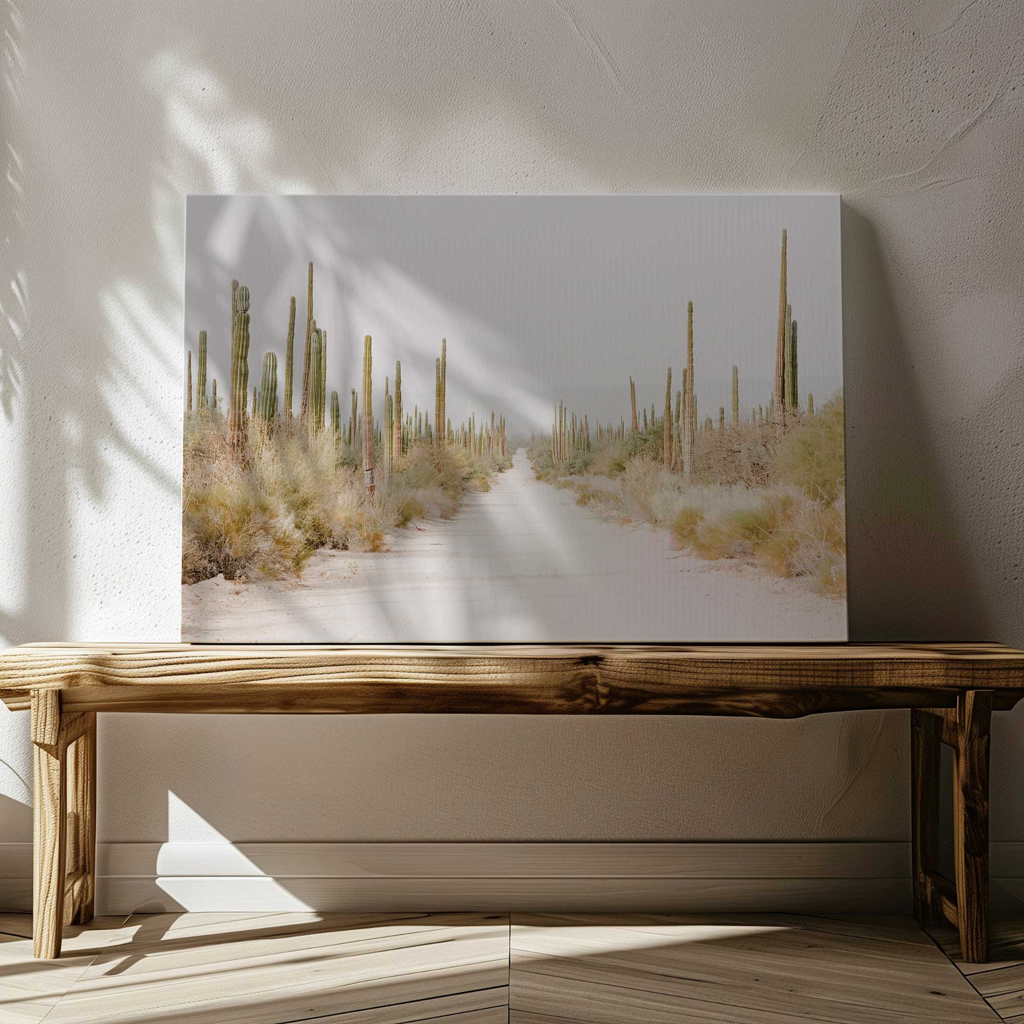 Desert Tranquility Wall Art - Hand Painted Canvas Landscape Painting for Living Room, Bedroom & Office Decor | Serene Nature Scene Home Décor