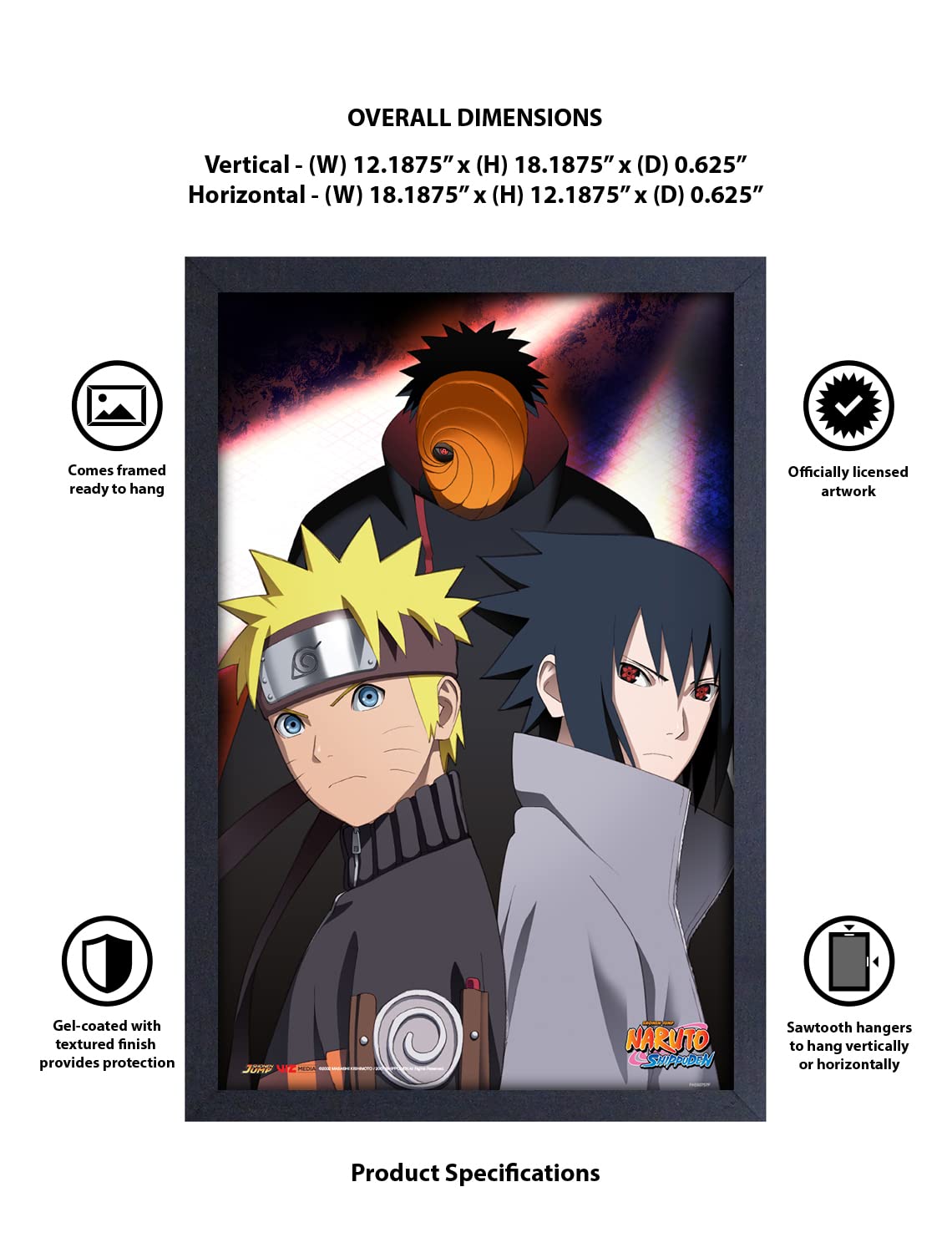 Naruto Shippuden Tobi Mask Poster - 11x17 Inch Anime Wall Art for Bedroom, Living Room, Office & Home Decor - Perfect for Anime Fans & Japanese Pop Culture Enthusiasts