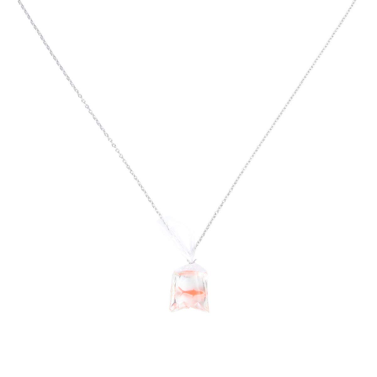 Resin Randolph Goldfish Necklace - Transparent Water Bag Fish Pendant for Women & Men, Lucky Charm Jewelry for Kids | Perfect for Gifts, Parties, and Everyday Wear