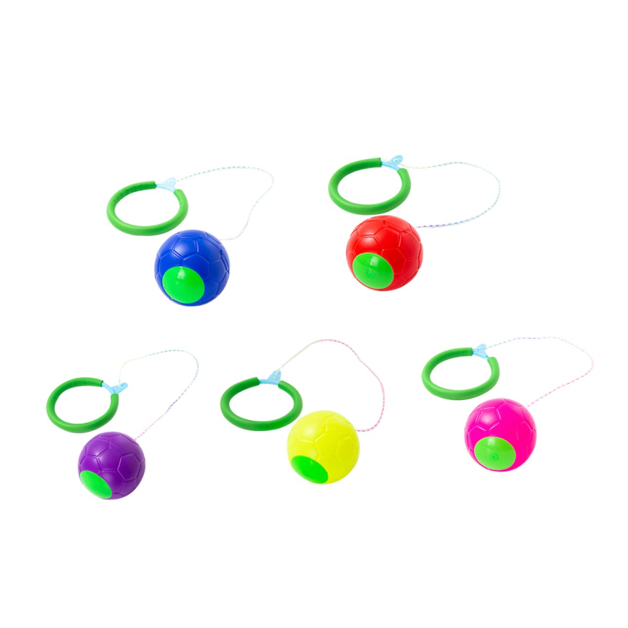 ERINGOGO 5-Piece Kick The Ball Toy Set - Jumping Sports Skip It Game for Kids Fitness, Ankle Hoop Toy for Outdoor Play & Exercise - Fun Plastic Jump Ring for Children's Physical Activity | Perfect for Backyard Games, Playground Fun & School PE Classes