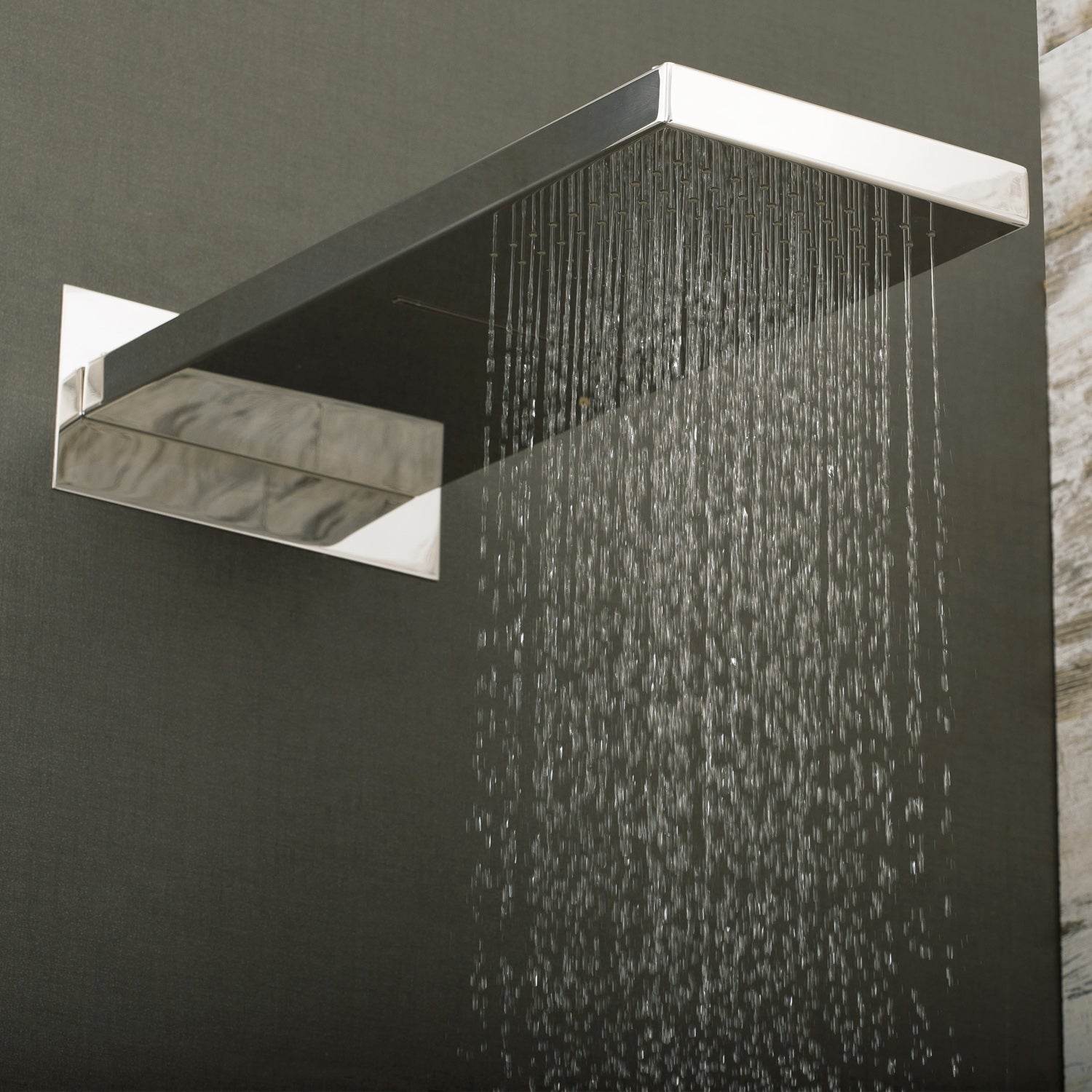 DAX Square Rain Waterfall Shower Head - Ultra Thin Wall Mount Brass Body with Chrome Finish (D 115422W CR) - Perfect for Modern Bathrooms & Spa-Like Shower Experience